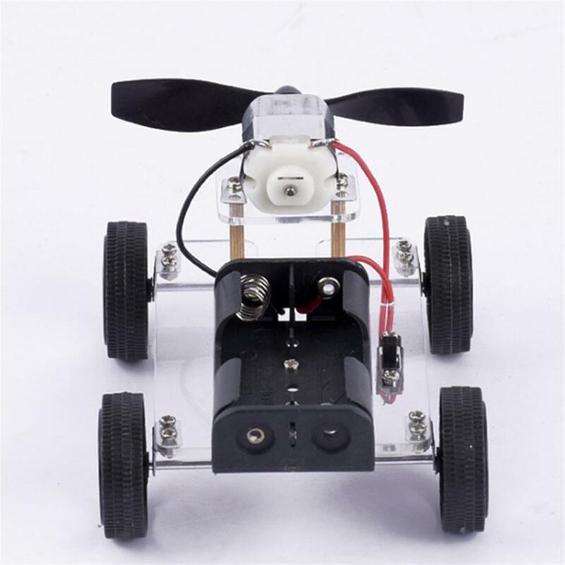 Kit mobil angin Mini 130 Motor Diy mobil buatan tangan percobaan ilmiah mainan pendidikan untuk hadiah ulang tahun anak-anak
