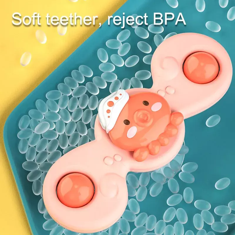 Montessoris อ่างอาบน้ำของเล่นปั่นด้ายสำหรับเด็ก, ของเล่นยางกัดสำหรับเด็ก2To4ปีสำหรับอาบน้ำ