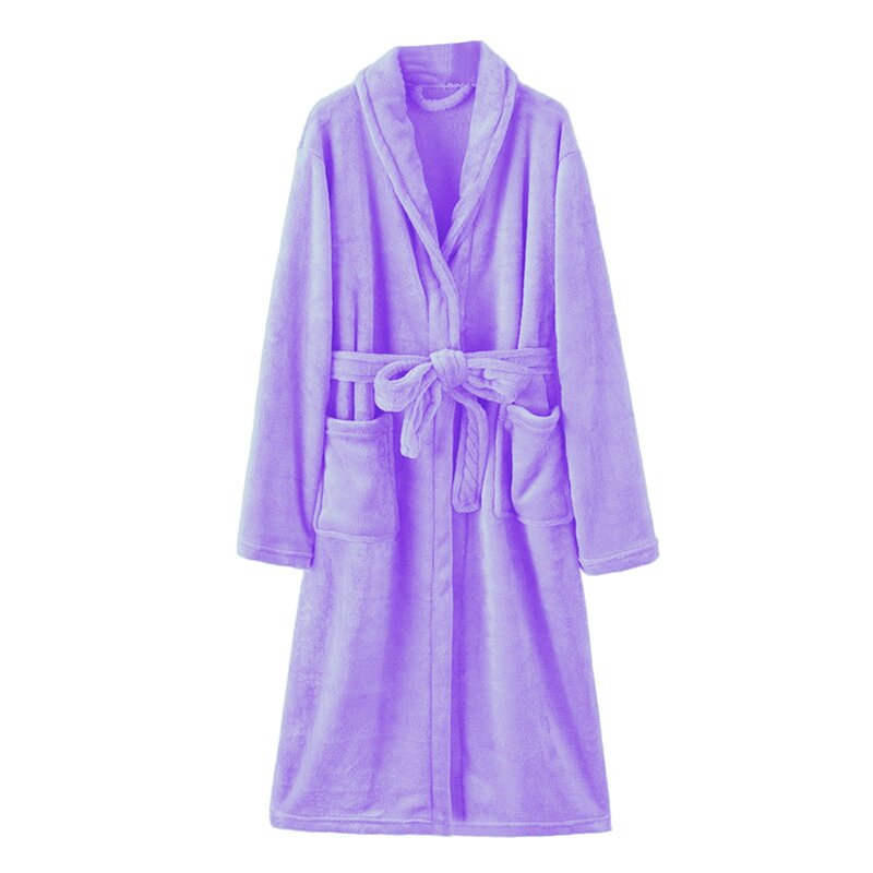 Roupão de lã longo fuzzy feminino, robe com capuz, quimono flanela de coelho, roupão grosso, roupão de veludo, roupão quente