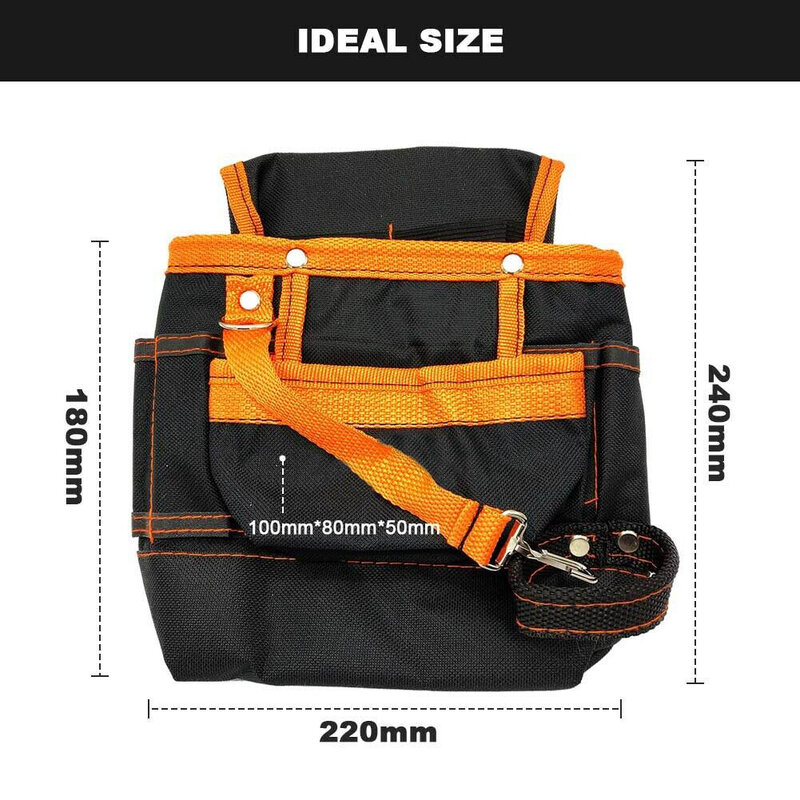 8-Taschen-Hardware Organizer-Tasche verstellbarer 3-Zoll-Gürtel Multifunktion tasche für Werkzeug gürtel orange/grau