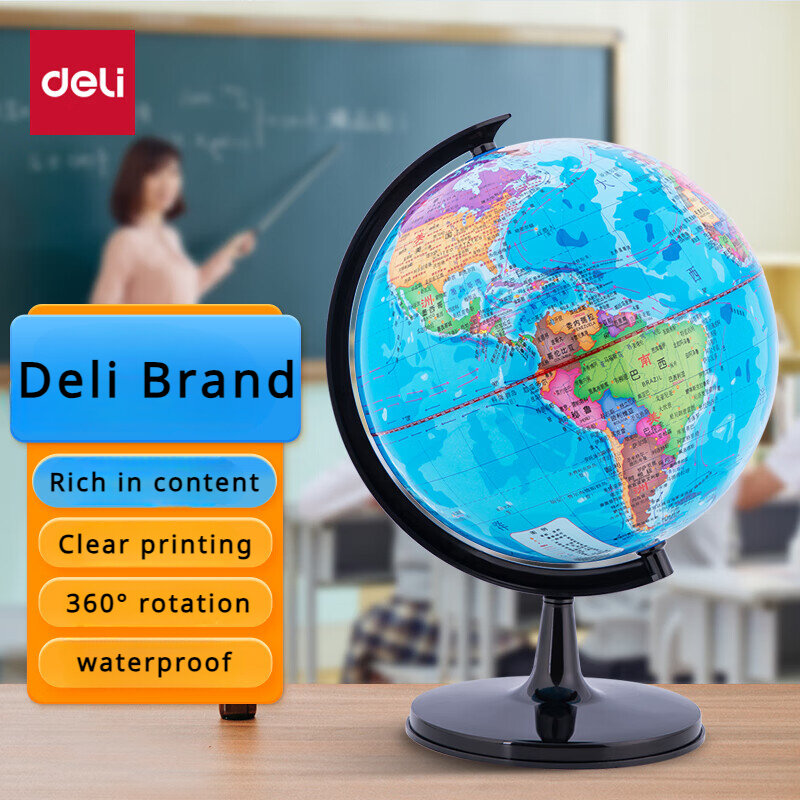 Deli Globe مع حامل ، مثالي للطلاب والموارد التعليمية ، قطر 25 ، Terrestre