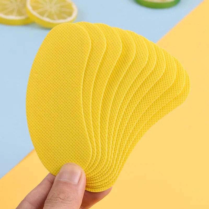 10 buah/kantong penghilang bau kaki, sepatu olahraga pencegahan keringat kaki sol dalam Bau pasta Lemon segar deodoran