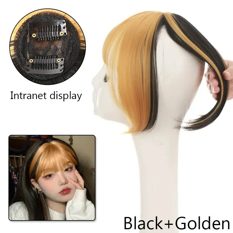 European and American wigs, female cross-border wigs, bangs, cos, high temperature silk, double-color bangs, 3d French bangs,
