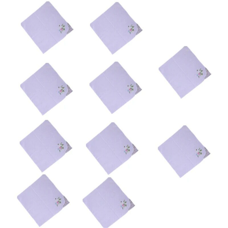 Absorbent Handkerchief Soft Square Towel Kerchief Embroidery Plain Towel Hankies