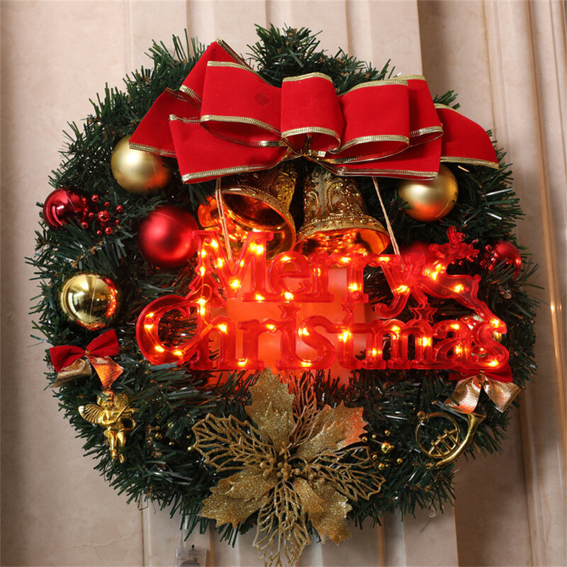 Merry Christmas LED Lighting Three-Dimensional Letter Sign Lamp Room Decoration Lighting Accessories Party Pendant Wall Hanging