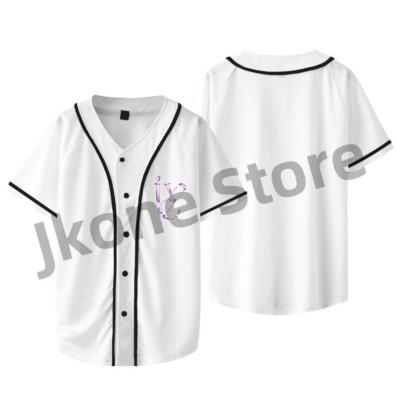 IVE kaus lengan pendek berlogo, t-shirt lengan pendek gaya KPOP kasual modis untuk pria dan wanita