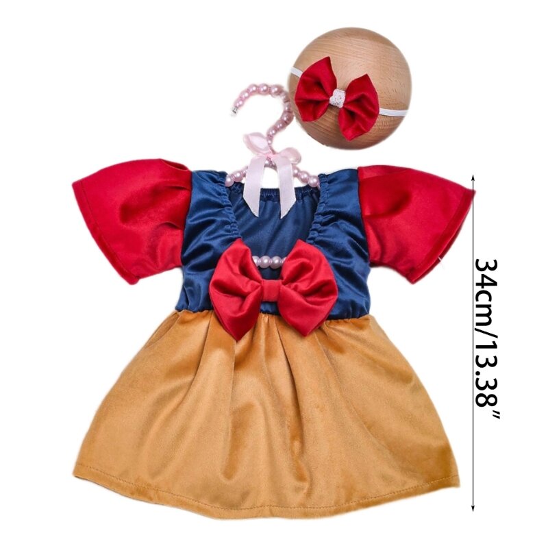 Backless Princess Dress & Headpiece Baby Shower Gift Photography Costume Set QX2D