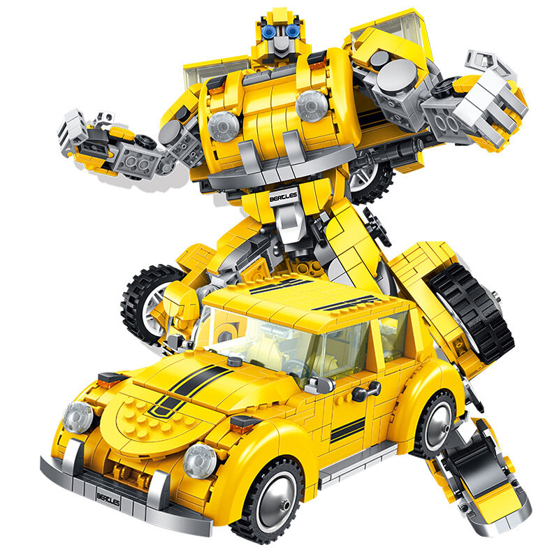 Klocki Robot transformacyjny dzieci edukacyjne montaż samochodów King Kong cegła montaż zabawek prezent hurtowo