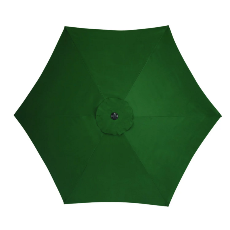 9 'patio na świeżym powietrzu parasol rynkowy, przycisk pochylenia, korba, 6 żeber, zielony