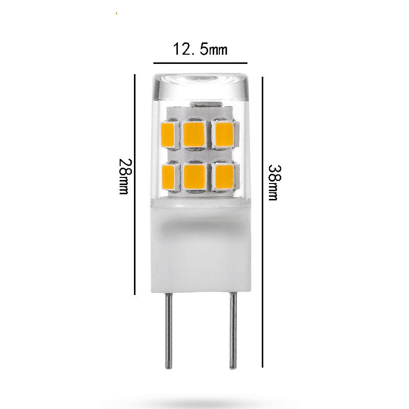 Bombilla LED G8 regulable, lámpara de araña de cristal, AC110V, 120V, 2W, 2700k, 3000k, 4000k, 4500k, 6 unidades