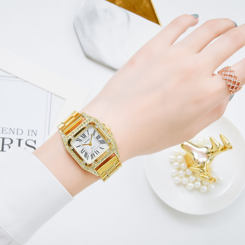 Relógio de pulso feminino elegante clássico moda lindo pulseira relógio para senhora