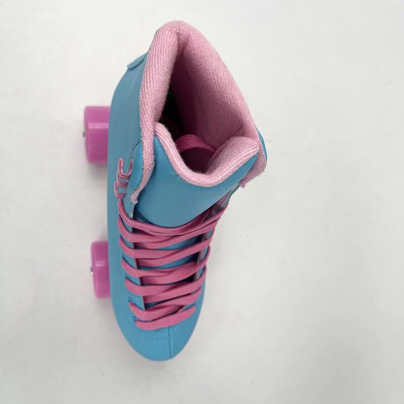 Roller Skate Shoes 4 Wheels Quad Sneakers Leather Sport Beginner Men And Women Roller Skating Sneakers Gift with Front Brake