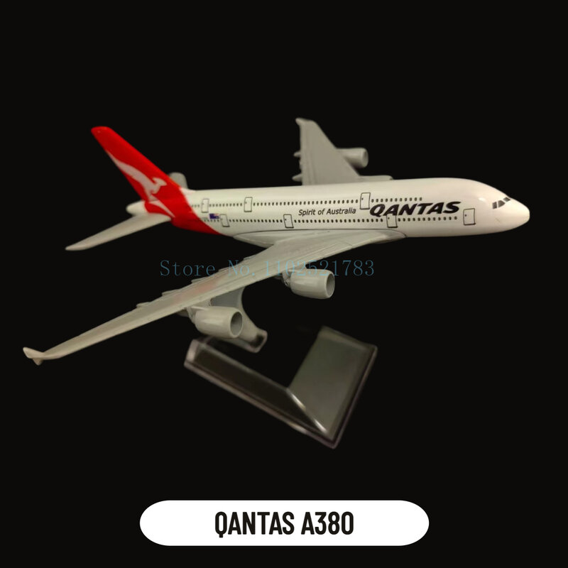 Metal Diecast Aircraft, Miniature Scale Airlines, Boeing, Airbus Model, Aviation Figure, Fans Collection, QANTAS A380, 1:400