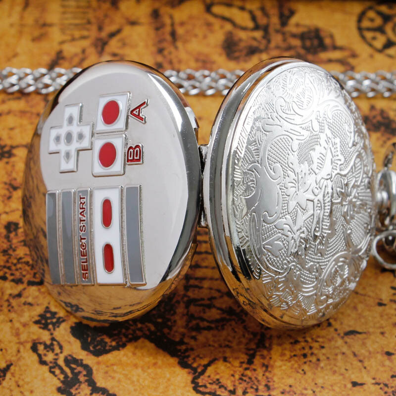 الموضة الفضة قلادة الجيب ساعات Steampunk خمر قلادة Charm كوارتز الجيب و فوب سلسلة ساعة دروبشيبينغ