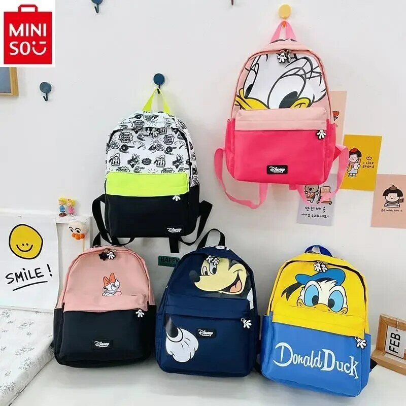 MINISO Disney Cartoon Mickey Mini Kindergarten 3-7 Year Old Preschool School Bag Lightweight Large Capacity Storage Backpack