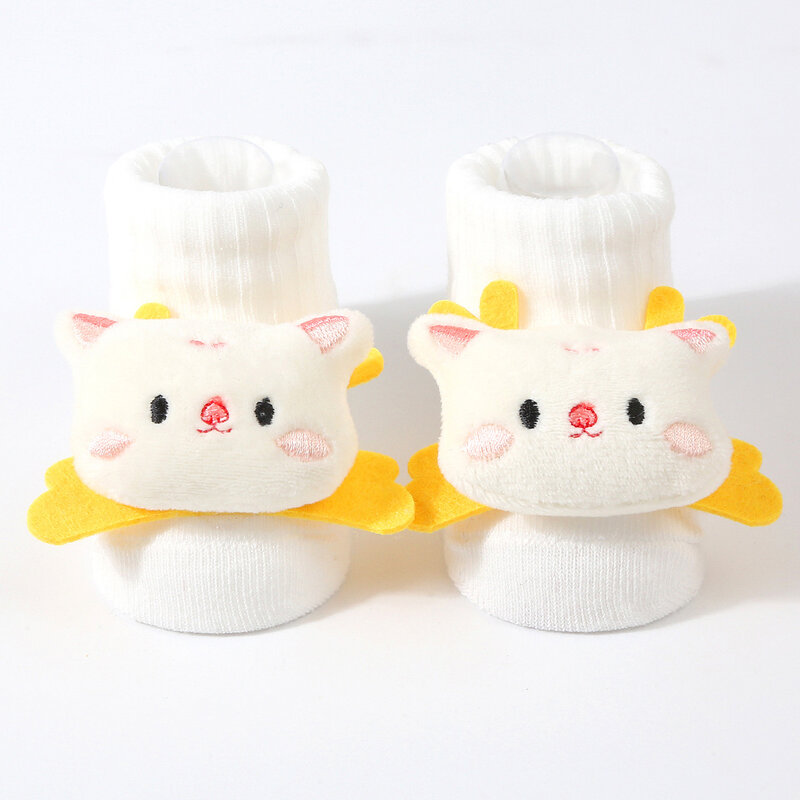 Cute Newborn 3D Cartoon Doll Socks Spring New Baby Soft Prewalker Knitted Sock For Girls Boys Infant Knitting Hairband Socks