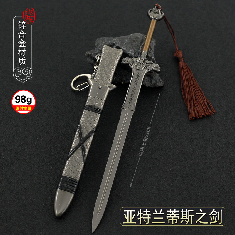 Conan pedang permainan barbar pedang Model senjata Atlantis pedang pembuka huruf logam