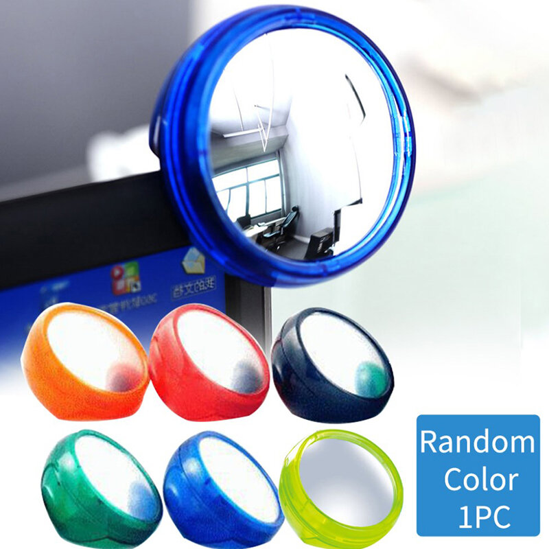 Monitor Practical Convex Personal Safety Computer Rearview Mirror Office Supplies Self Adhesive Cubicle Laptop Random Color