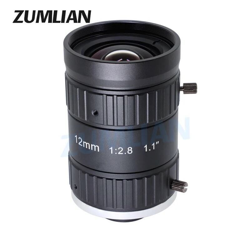 ZUMLIAN High-Contrast Manual Aperture FA 20MP C-Mount 12mm Fixed Focal Lenth Lenses Machine Vision 1.1" F2.8 ITS Camera Lens