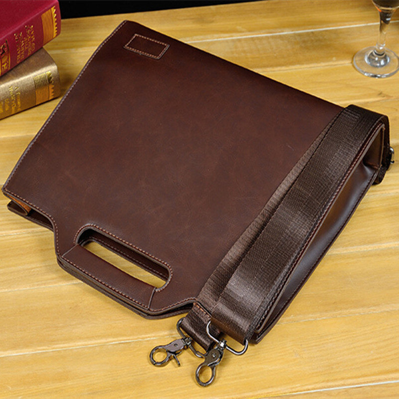 Business PU Leather Briefcases Men Luxury Office Handbag Large Capacity Shoulder Messenger Bag Male Casual File Tote Bag