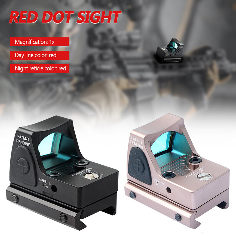 Mini mira holográfica interior de punto rojo, retícula nocturna roja, abrazadera de 20MM, JH602-2 para Rifles, pistola