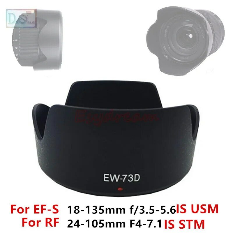 Cubierta de lente de repuesto, EW-73D EW73D para Canon EF-S 18-135mm f/3,5-USM 5,6 IS/18-135mm F3.5-5.6 IS USM / RF 24-105mm F4-7.1 IS STM
