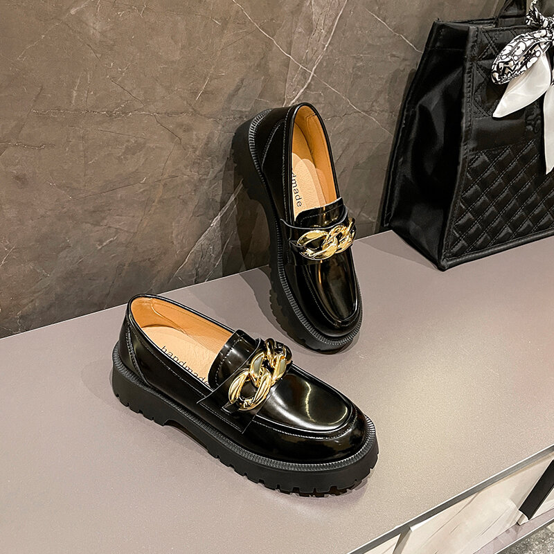 AIYUQI-zapatos de cuero para mujer, mocasines Retro de suela gruesa, antideslizantes, con punta redonda, para Primavera, 2023