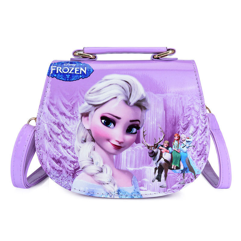 Disney-bolso de hombro de princesa de Frozen para niña, bandolera de viaje con dibujos animados de Elsa, PU