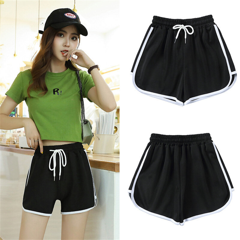Women Shorts Summer Casual Breathable Bottoms Shorts Large Size Elastic High Waist Pants Sports Gym Yoga Fitness Running Shorts