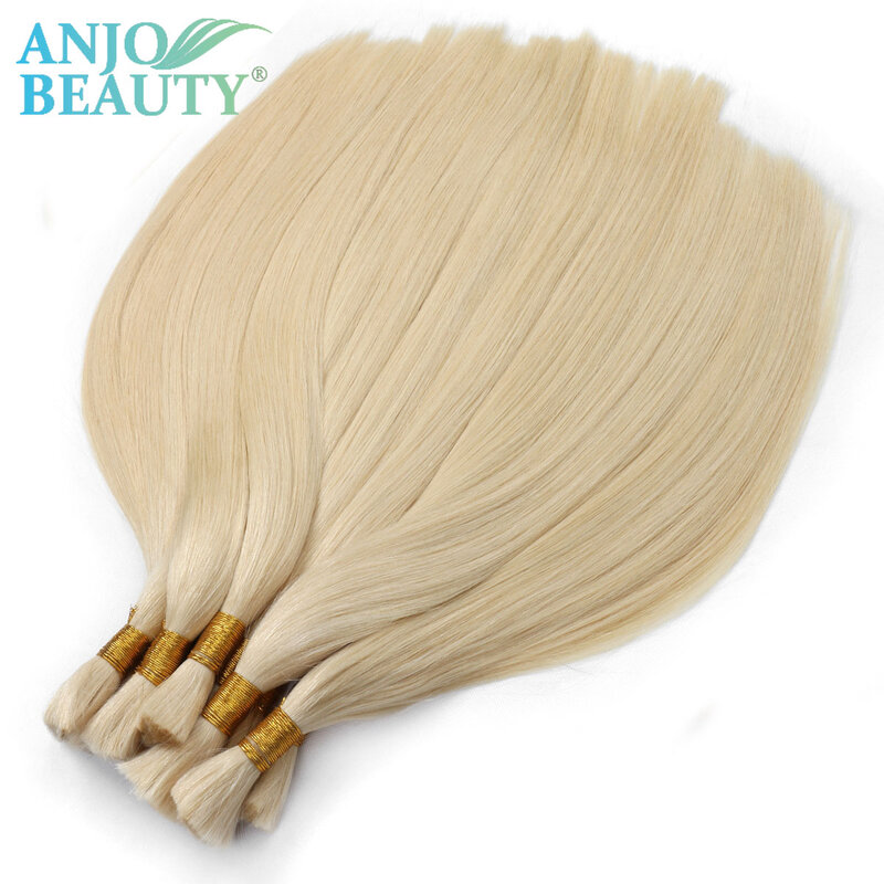 Прямая искусственная оплетка для плетения, цвет блонд, без уточка, 12-28 дюймов, наращивание волос оптом