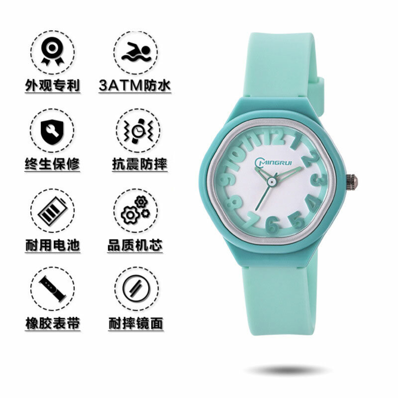 Orologio al quarzo di marca per bambini Candy Soft Silicone Watch nuoto impermeabile orologio da studente silenzioso orologio da esterno per ragazzi e ragazze