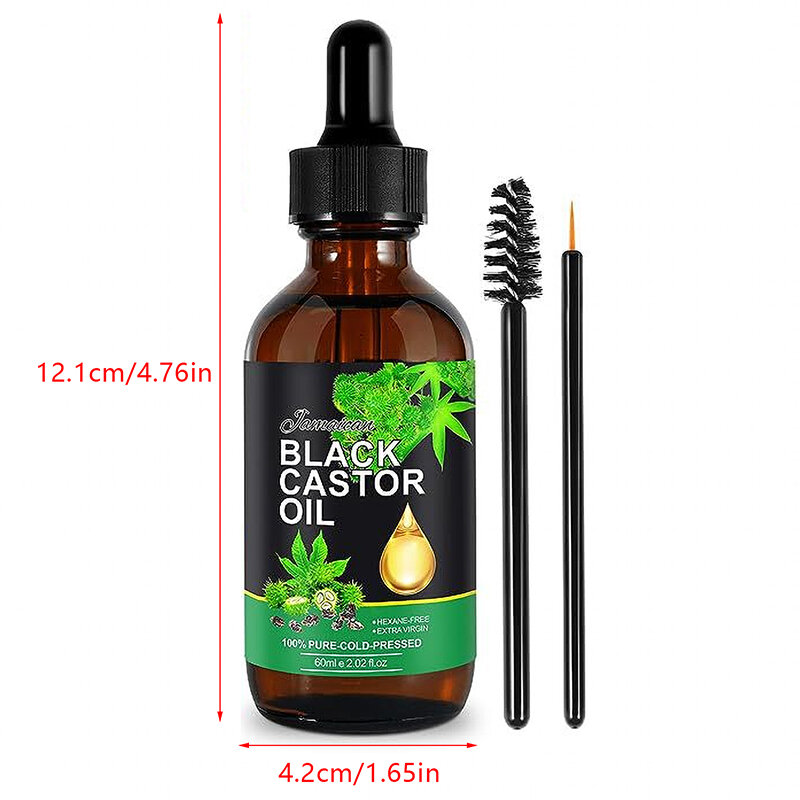 Black Castor Oil Nourishes Hair Growth Skin Massage Essential Oil Eyebrows Growth Prevents Skin Aging Hair Care Products