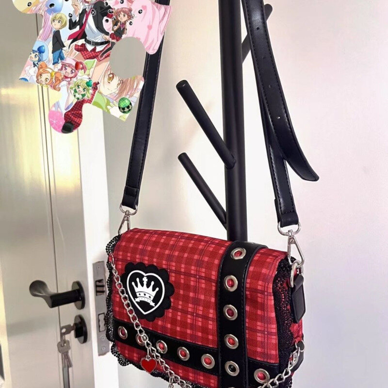 Shugo Chara tas selempang untuk wanita, tas bahu pelajar gaya Jepang, tas bahu serbaguna kasual untuk wanita