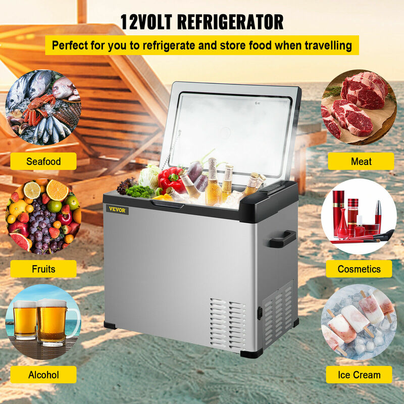 VEVOR 30/40/50L мини автомобильный холодильник портативный холодильник морозильник 12/24V DC 110-240 AC для наружного RV лодка кемпинг путешествия