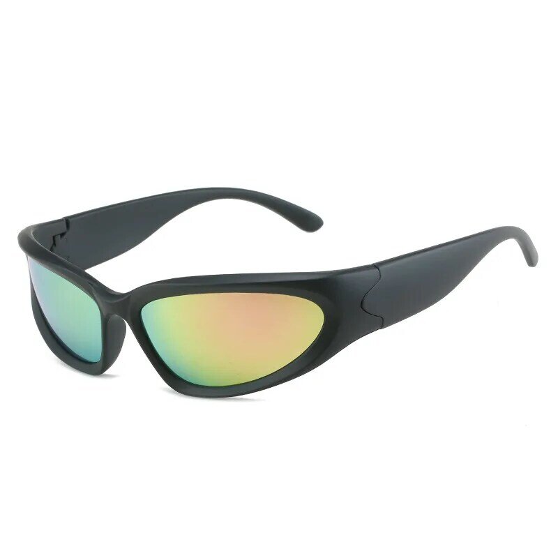 Zonnebril Heren-gafas de sol deportivas para hombre, lentes de sol masculinas con diseño de marca, Uv400, estilo nuevo, a la moda, de lujo, estilo Punk, Y2K, 2022