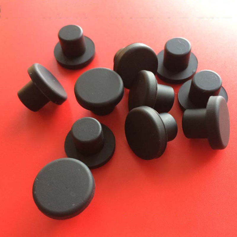 Dia 2-14mm Solid Silicone Rubber Round Seal Hole Plug T Type Blanking End Seal Stopper Cover Black