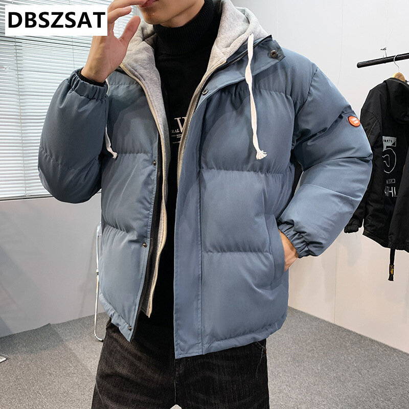 Abrigos de invierno para hombre, chaquetas falsas de dos piezas con capucha, Parkas gruesas y cálidas, chaquetas ajustadas, 4XL