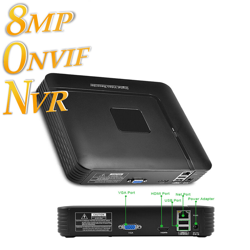 HAMROL-Mini grabadora de vídeo en red, grabadora de vigilancia de detección facial, 4K, 8MP, CCTV, NVR, H.265, ONVIF, 9CH/16CH/32CH, Xmeye IE Cloud