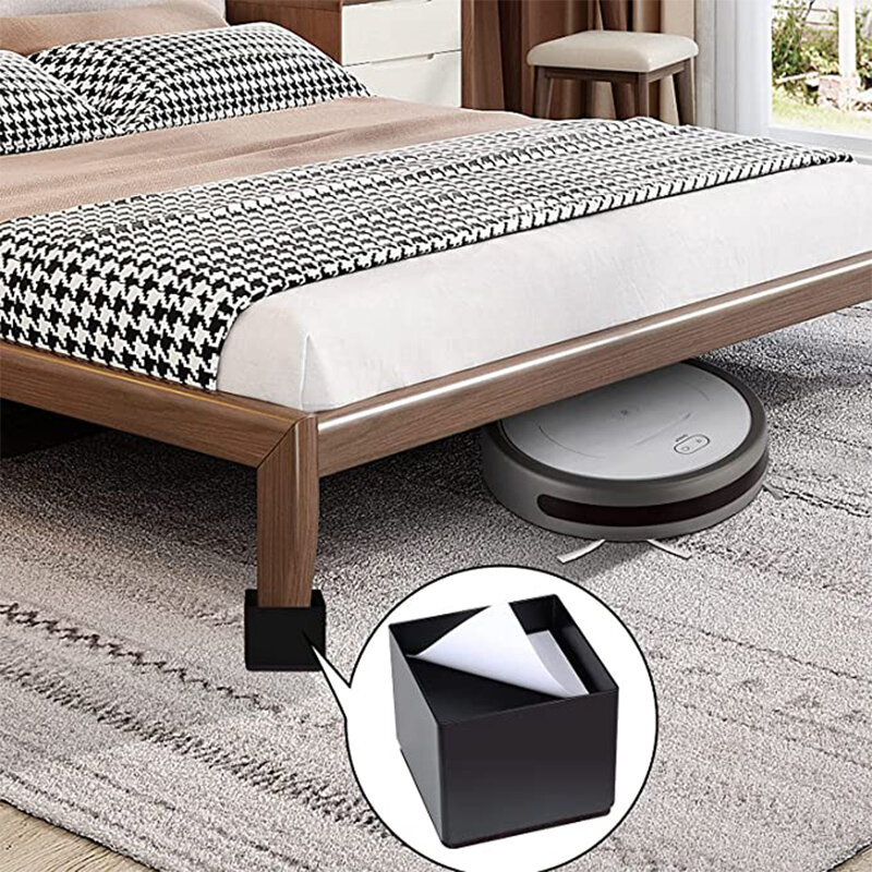 2 4 Inch Bed Risers Zware Stapelbaar Meubels Risers Voor Couch Sofa Bureau Tafel Onder Bed Opslag Zwarte Ronde vierkante 2/4 Pcs