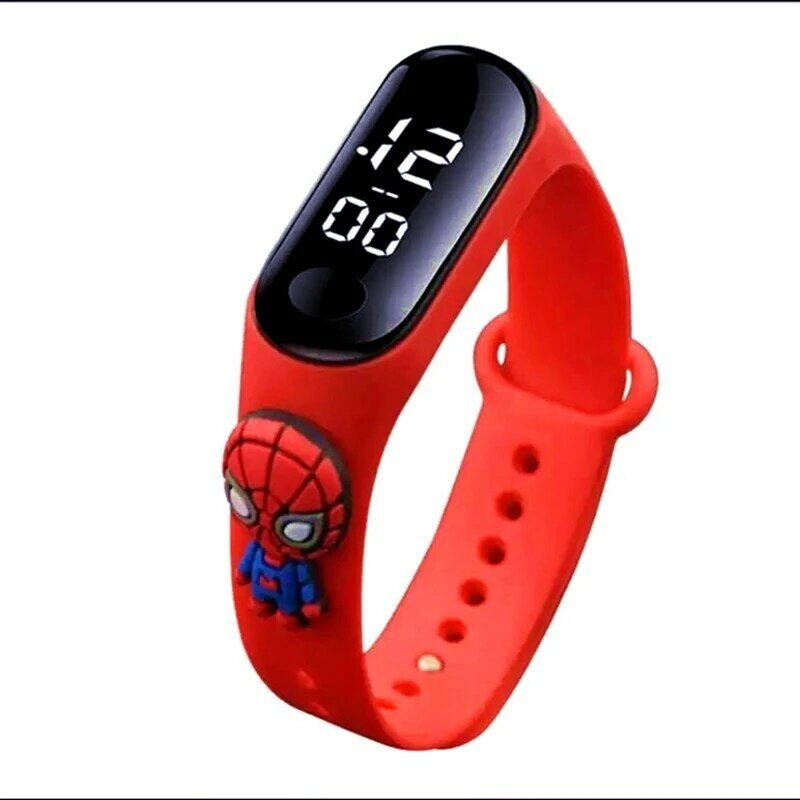 Jam tangan pintar anak Disney, jam tangan pintar olahraga anti air, gelang silikon luar ruangan, jam tangan elektronik anak