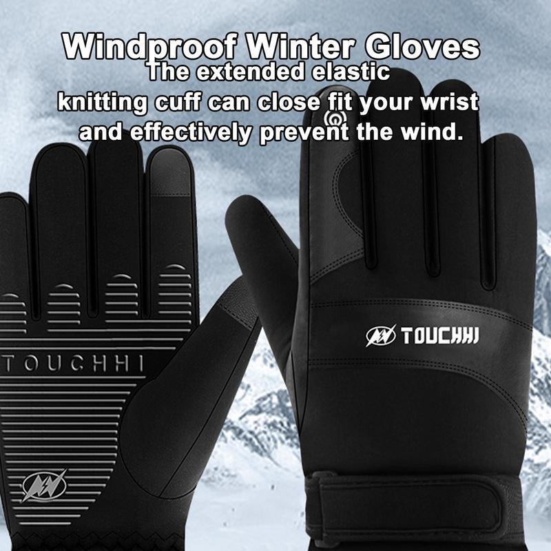 Зимние перчатки для мужчин и женщин, сенсорные водонепроницаемые мотоциклетные велосипедные перчатки, мужские уличные спортивные теплые лыжные перчатки для бега