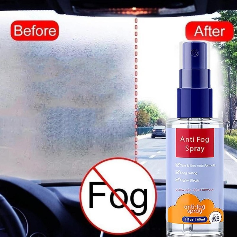 60Ml กระจก Anti Fog สเปรย์ตัวแทนรถหน้าต่างกระจกมองหลังกระจก Nano เคลือบ Anti-Fogging Demister แว่นตาเลนส์-Fogging Agent