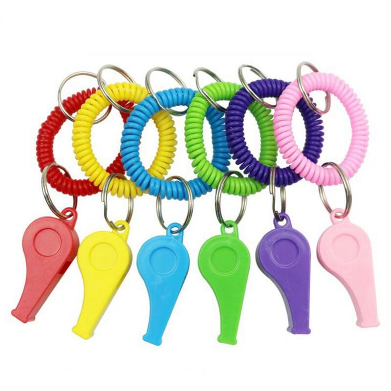 Многофункциональные разноцветные компактные судейские свистки с растягивающейся катушкой, 6 спортивных свистков для громкой переноски