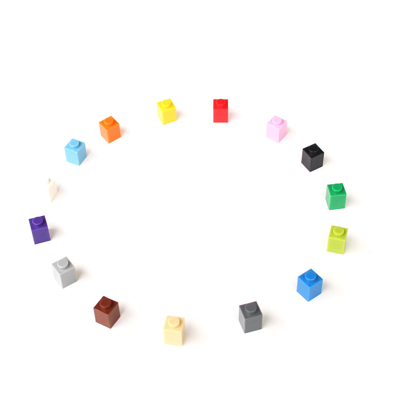 Arco-íris porco moc partículas 3005 30071 35382 tijolo 1x1 blocos de construção peças diy compatível a granel modelo educacional tecnologia brinquedos
