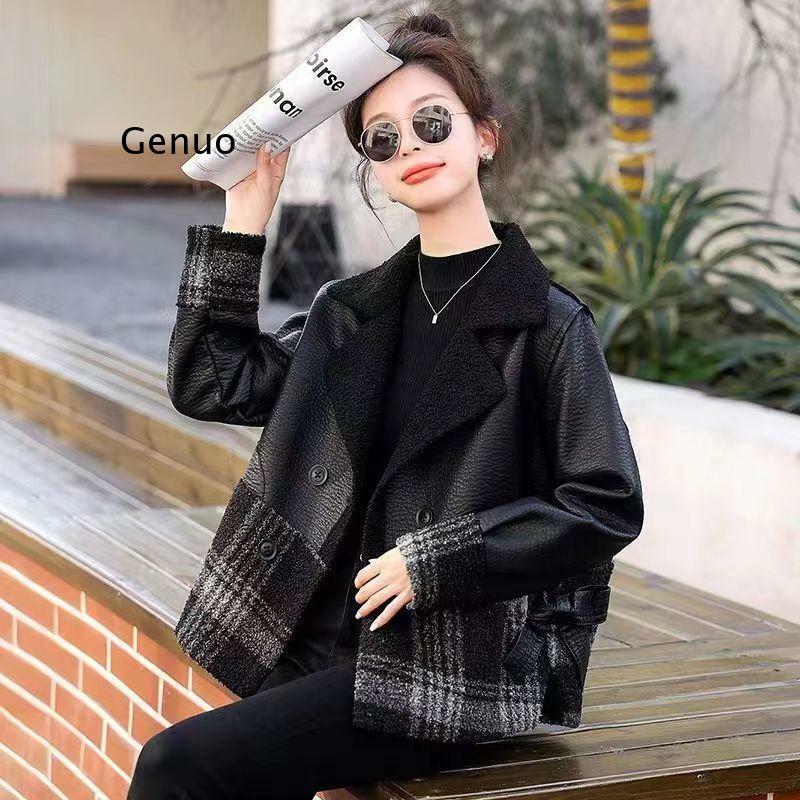 2024 Spring and Autumn New Double-Sided Double Wear New Fashion Match Age-Reducing Korean Version Loose Top Coat Solid Color