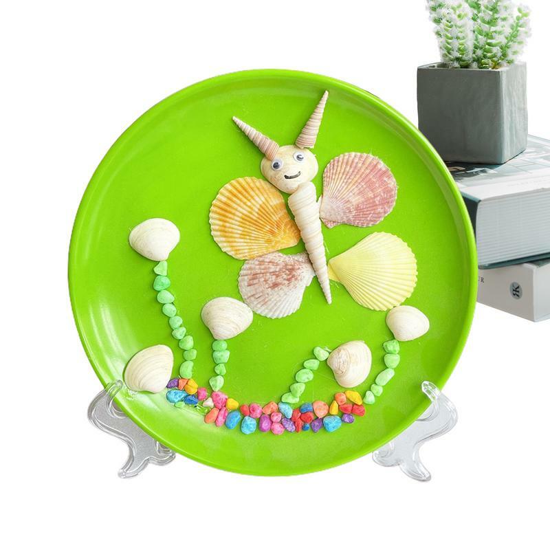 Ocean Craft Kits For Kids With Colorful Stones DIY Crafts Seashell Decorating Project Kids Summer Crafts Art Stuff For Kids