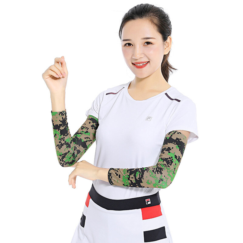 Unisex Arm Sleeves Cover Women UV Sun Protection Gloves Men Sports Running Outdoor Fishing Cycling Driving Sleeves Camouflage