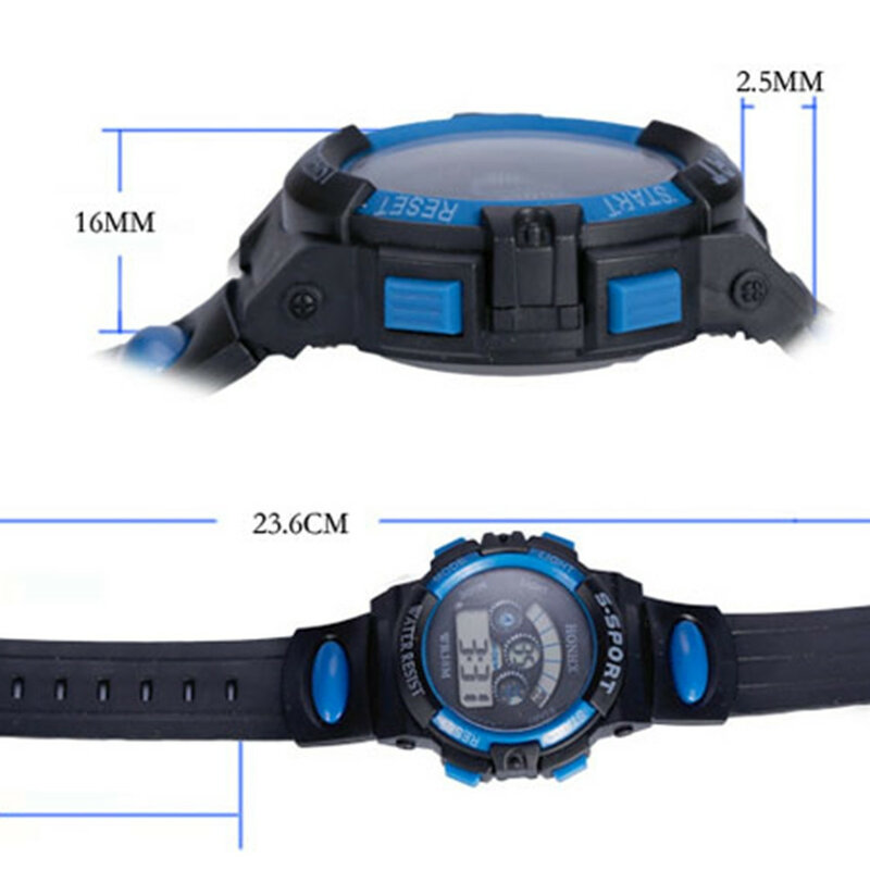 Reloj deportivo Digital de cuarzo para niños, cronógrafo electrónico, resistente al agua, pantalla LED, fecha y hora