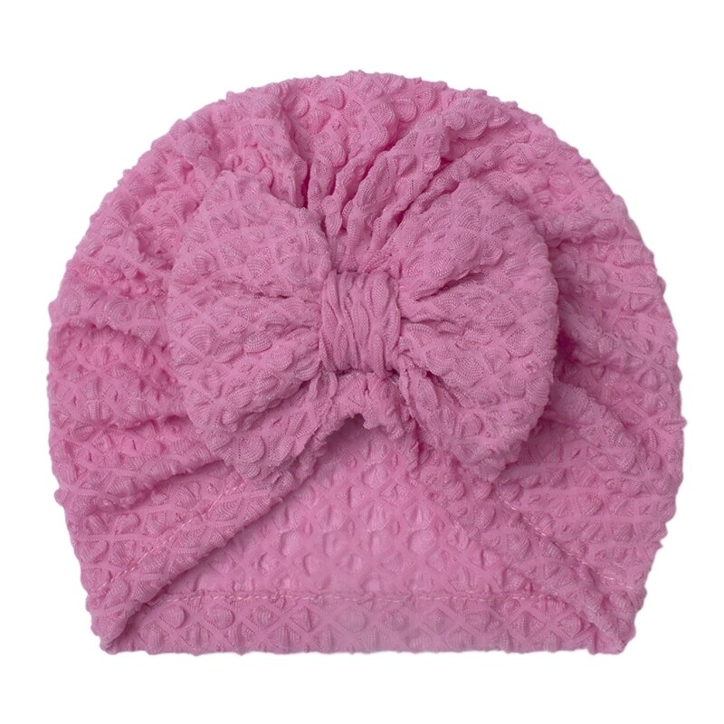 Fashionable Infant Turban Hat Stretchy Headwear Baby Fetal Caps with Bowknot Decors Detail, Trend Bonnet Headwrap