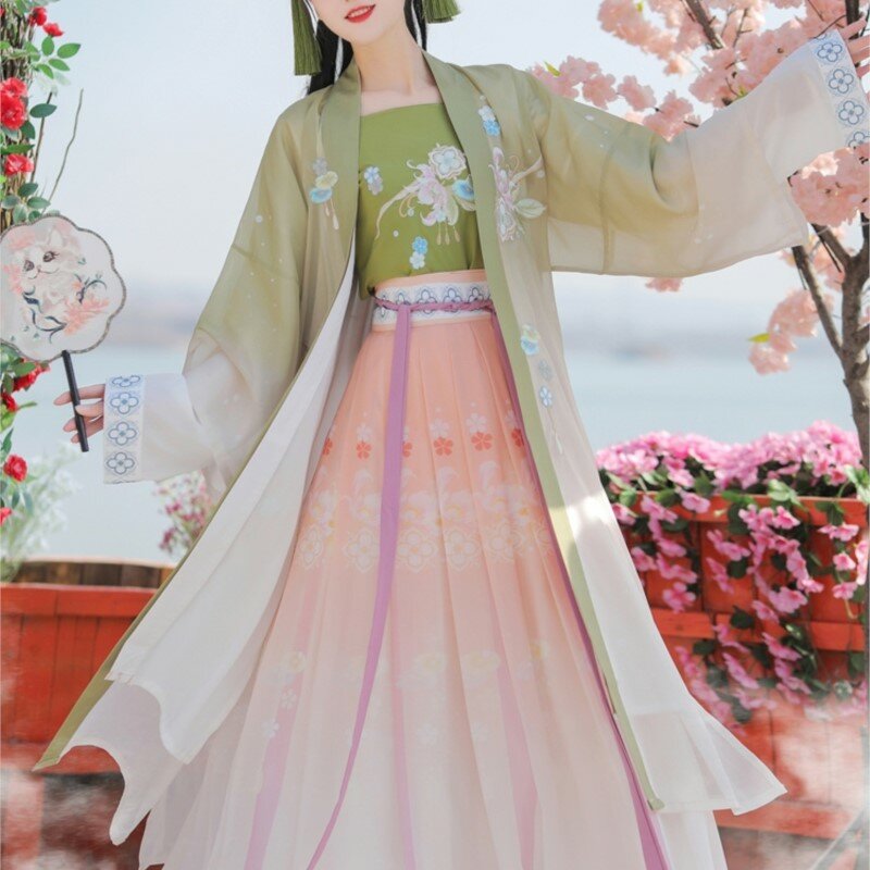 Roupas chinesas han feitas com canções femininas, requintadas peças para cintura, super fada, traje antigo, emagrecedor e alto